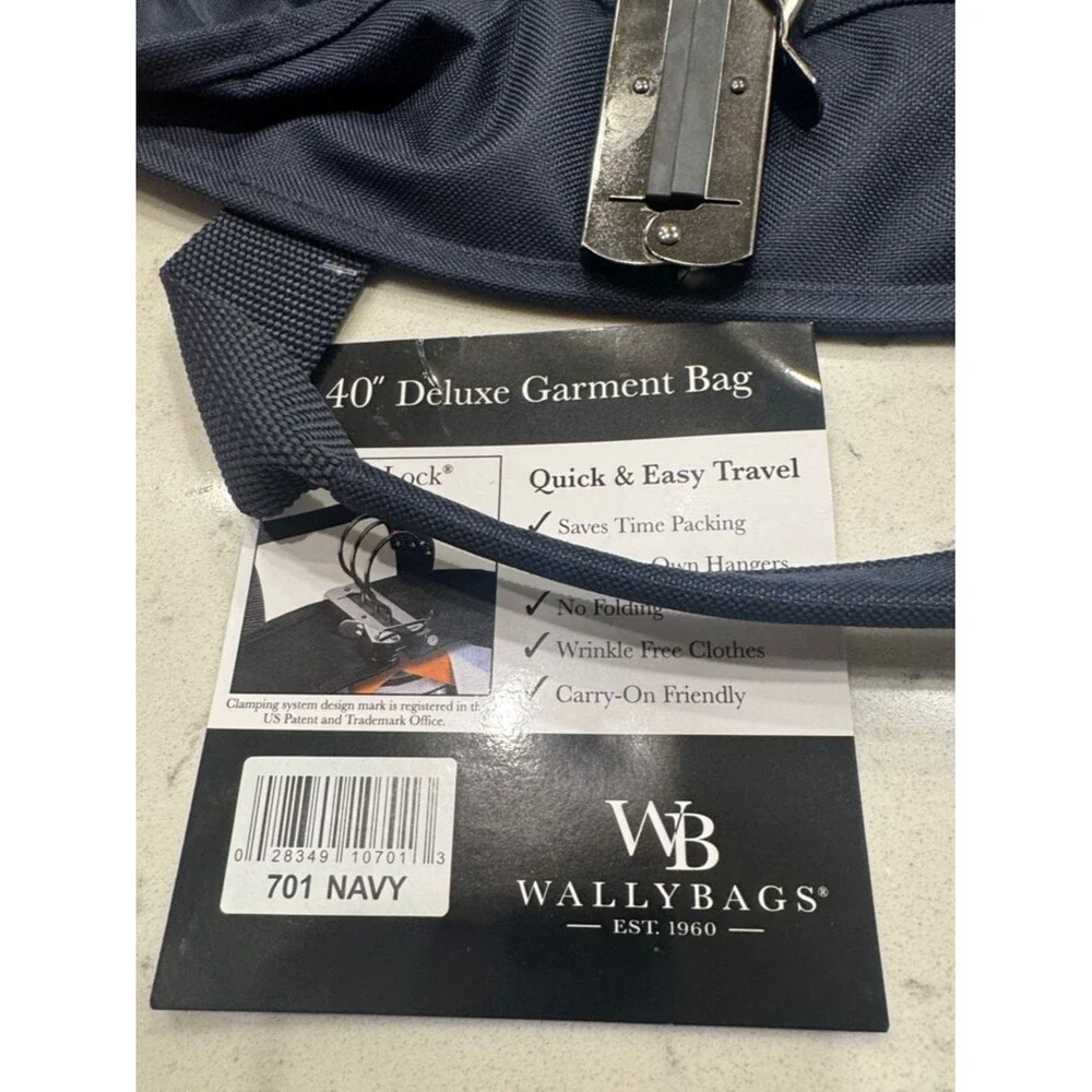 WallyBags 40” Deluxe Travel Garment Bag, Blue Men's Garment BagTop Handle👔🏖️